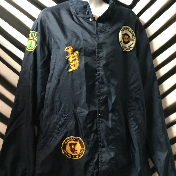 product details: Dark Blue Jacket With Patches photo