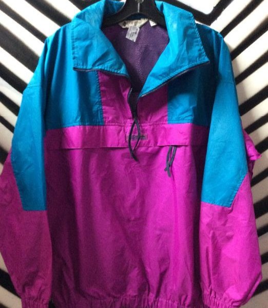 product details: Purple, Teal Columbia Jacket with pouch photo
