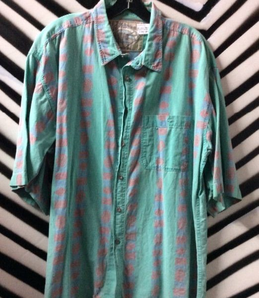 product details: 1990S Teal PRINT SHIRT photo