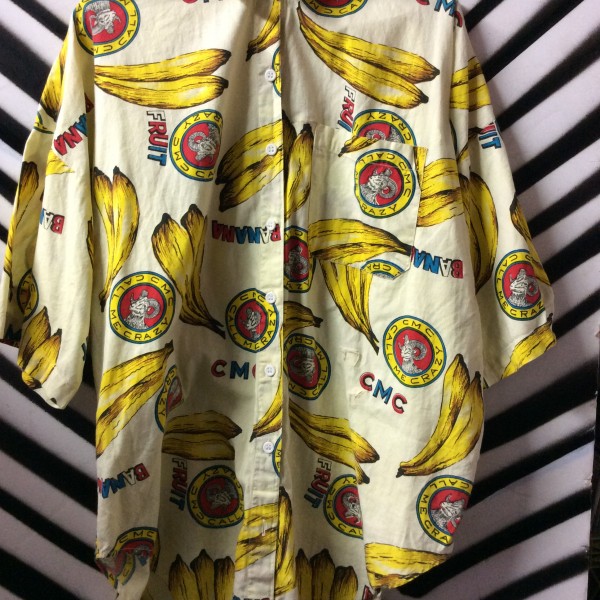 product details: Banana and goat pattern button up shirt photo