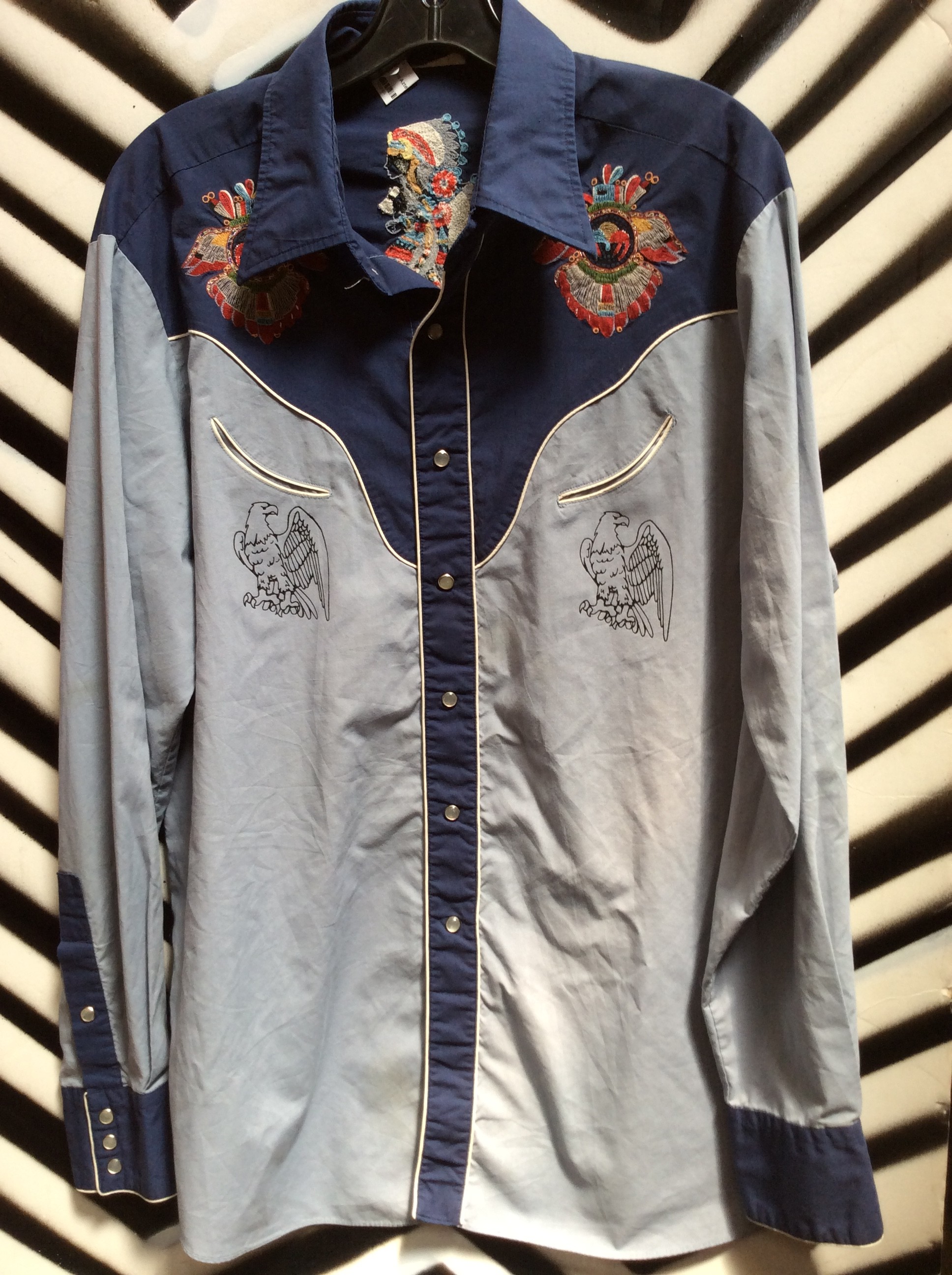 Western Aztec Shirt With Embroidery | Boardwalk Vintage