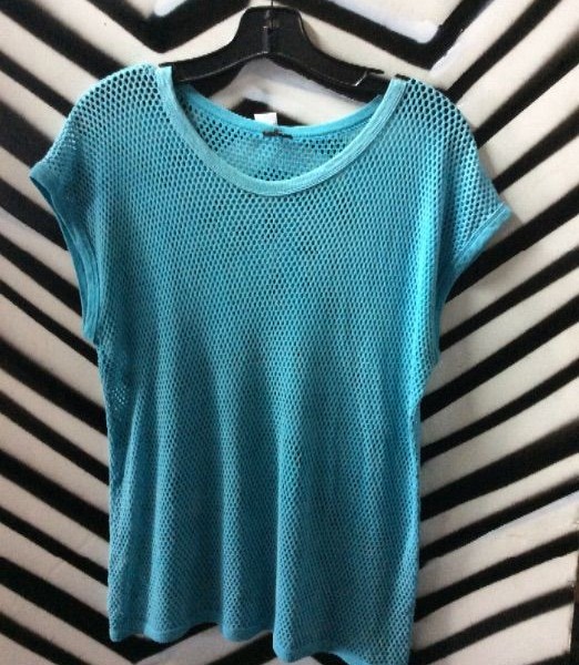product details: SS NETTED TOP BLUE photo