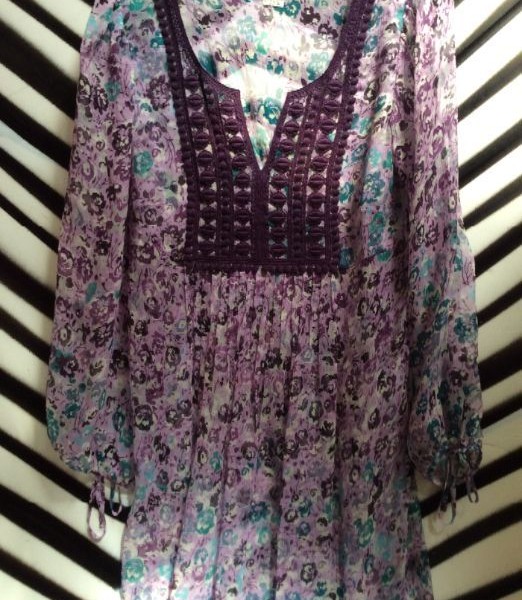 product details: SHEER INDIAN FLORAL TUNIC DRESS photo