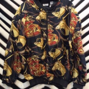 Photo detail:SILKY BOMBER JACKET HORSE & BRIDLE