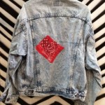Denim Jacket Bandana Patches As-is 