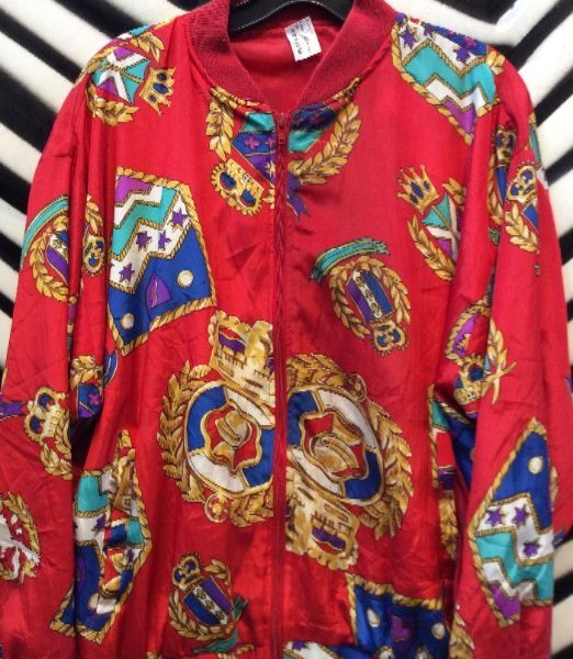 product details: SILK PRINTED BOMBER JACKET as-is photo