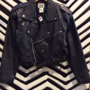 Photo detail:CROPPED LEATHER 1980S MOTO STYLE JACKET