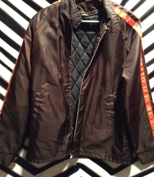 product details: NYLON ZIPUP JACKET RACING STRIPES QUILTED LINING photo