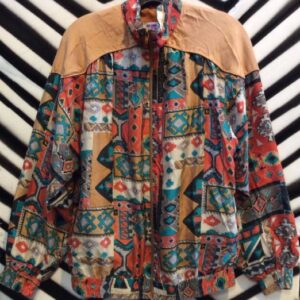 Photo detail:AZTEC PRINTED SILK BOMBER