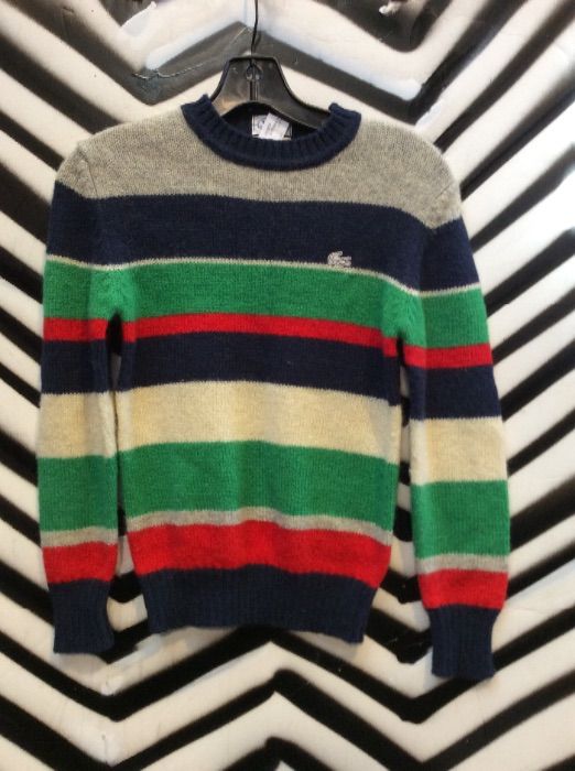 product details: WOOL MULTI-STRIPE PULLOVER SWEATER photo