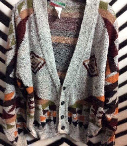 product details: AZTEC DESIGN CARDIGAN SWEATER - MADE IN ITALY photo