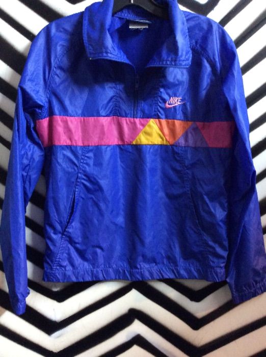 product details: nike windbreaker blue rainbow pullover style photo