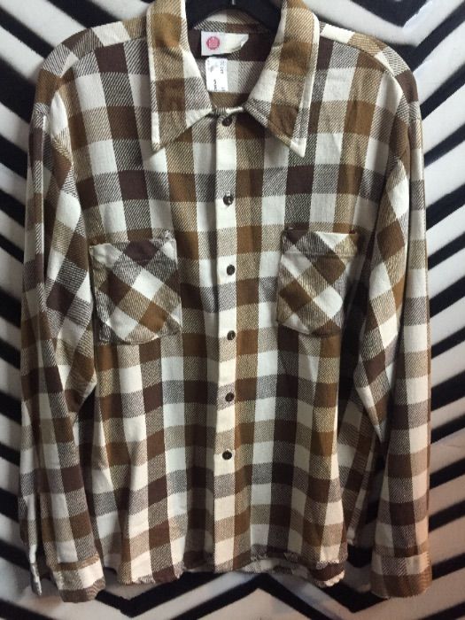 product details: Flannel shirt - cream and tan PLAID photo