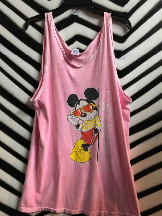 product details: MICKEY MOUSE W/SUNGLASSES TAN TOP photo