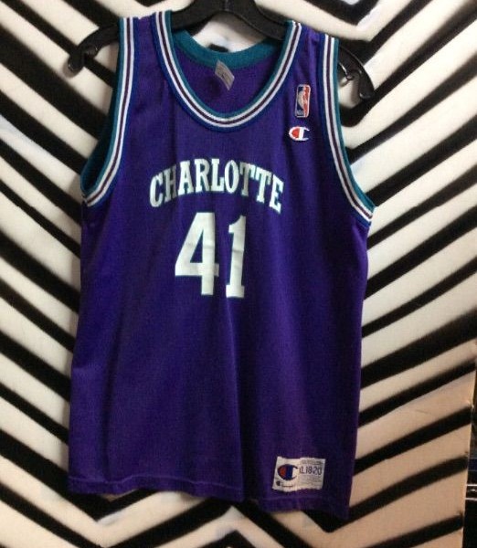 product details: CHARLOTTE HORNETS RICE #41 BASKETBALL JERSEY photo