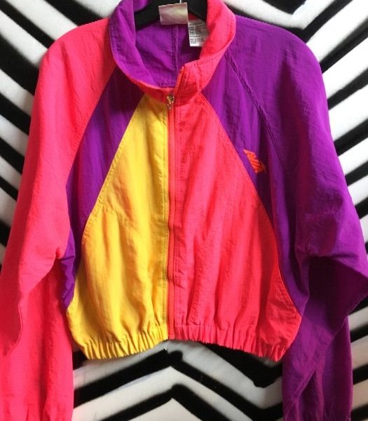 product details: CROPPED NEON WINDBREAKER COLOR BLOCK photo
