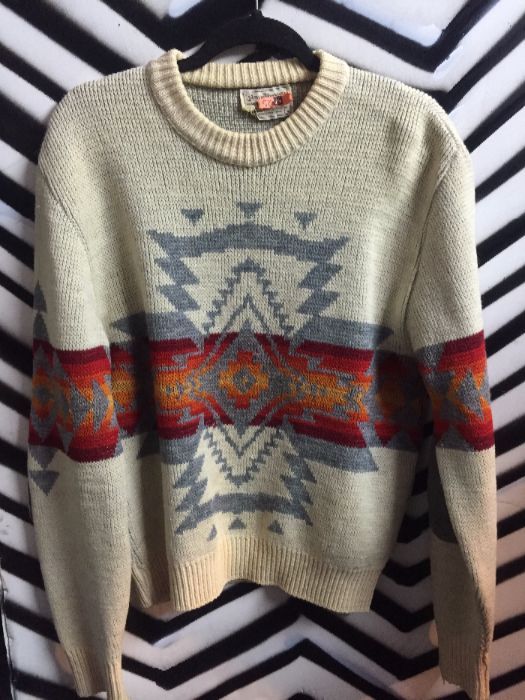 Pendleton Aztec Print Pullover Sweater | Boardwalk Vintage