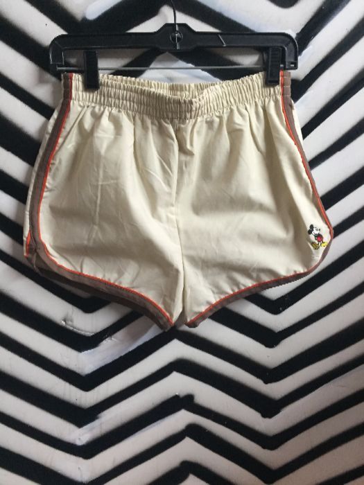 MICKEY MOUSE TAN STRIPED 80S SHORTS 1
