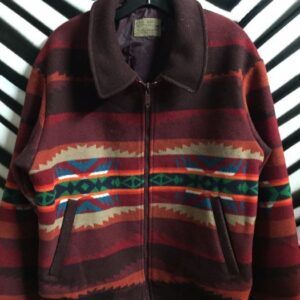 Photo detail:WOOL PENDLETON JACKET ZIP-UP W/AZTEC PRINT DESIGN