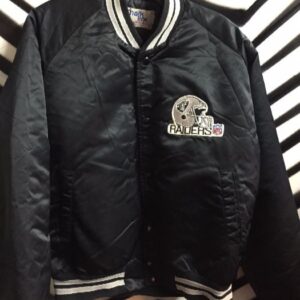 Photo detail:SATIN RAIDERS JACKET W/HELMET PATCH