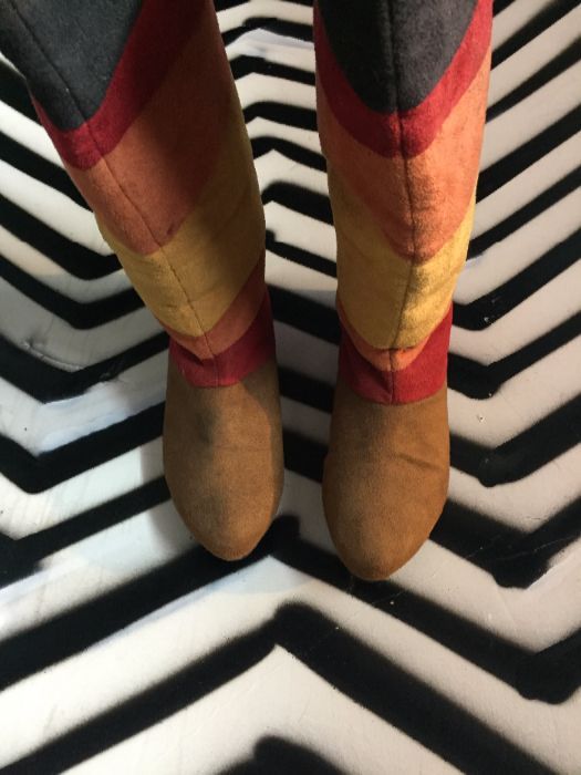 multi color tall boots red sz 7 3
