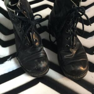 Photo detail:ROUND TOE COMBAT BOOTS - LACE-UP W/RUBBER SOLE