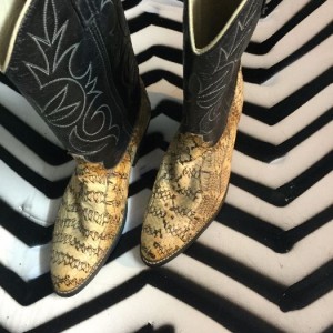 2-TONE COWBOY BOOTS REAL SNAKE LEATHER 1