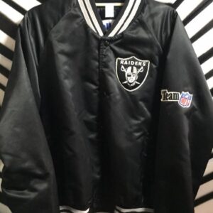 Photo detail:RAIDERS JACKET - SATIN W/LETTERING ON BACK