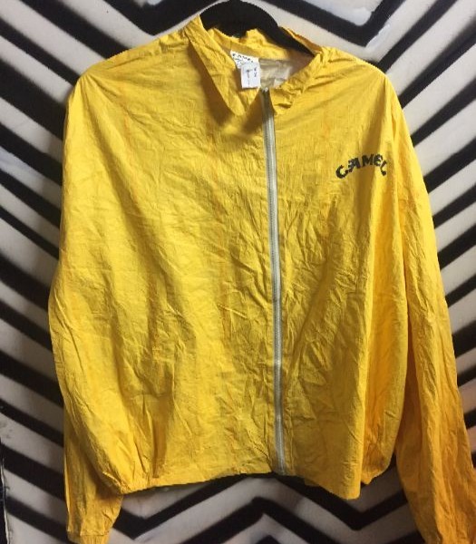 product details: Camel Cigarettes yellow windbreaker photo