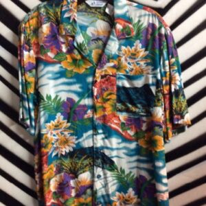 Photo detail:HAWAIIAN SHIRT W/TROPICAL FLORAL PRINT