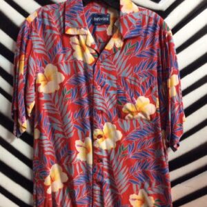 Photo detail:HAWAIIAN SHIRT W/FLORAL PRINT - RAYON