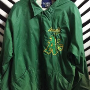 Photo detail:OAKLAND A'S WINDBREAKER JACKET - LINED - EMBROIDERED