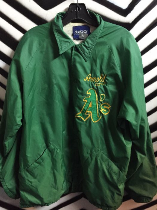 LINED WINDBREAKER JACKET OAKLAND A'S EMBROIDERED 1
