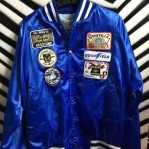 Photo detail:SATIN BASEBALL JACKET W/PATCHES