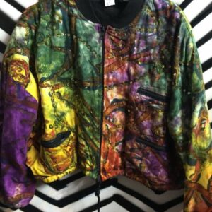 Photo detail:BOMBER JACKET - CROPPED - SEQUIN & TIE-DYE DESIGN