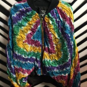 Photo detail:CRINKLED BOMBER JACKET W/TIE-DYE DESIGN