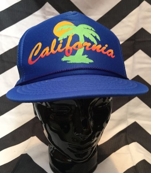 product details: BASEBALL HAT W/CALIFORNIA & PALM TREE DESIGN photo