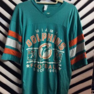 Photo detail:MIAMI DOLPHINS FOOTBALL JERSEY STYLE T-SHIRT