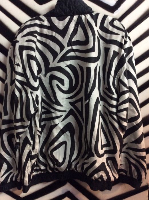 Silk Bomber Jacket W/zebra Print | Boardwalk Vintage