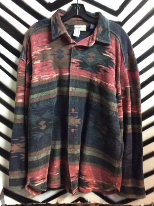 Aztec Print Flannel Shirt | Boardwalk Vintage