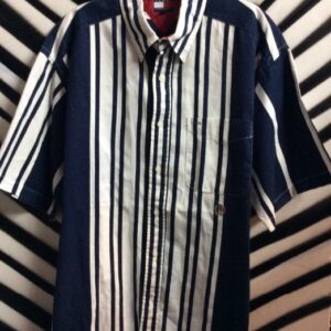 Photo detail:TOMMY HILFIGER SHIRT W/VERTICAL STRIPES - WHITE/NAVY/BLUE