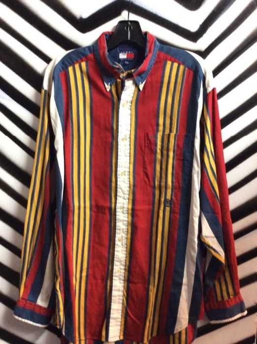 tommy hilfiger blue and yellow shirt