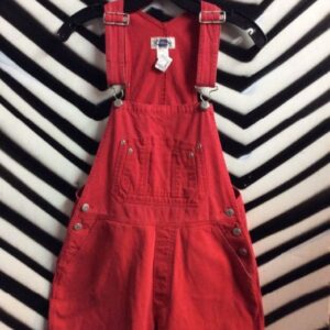 Photo detail:OVERALL SHORTS - RED DENIM