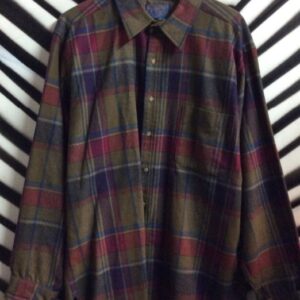 Photo detail:PENDLETON WOOL FLANNEL SHIRT W/SUEDE ELBOW PATCHES