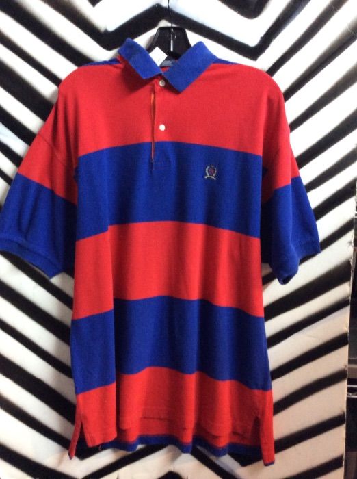 product details: SS BD POLO RUGBY STRIPED SHIRT RED photo