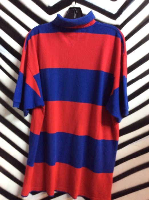 SS BD POLO RUGBY STRIPED SHIRT RED 2