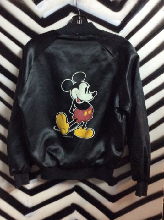 Black satin Chalkline Mickey mouse jacket 1