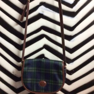 Photo detail:CROSS-BODY BAG - PLAID W/LEATHER TRIM