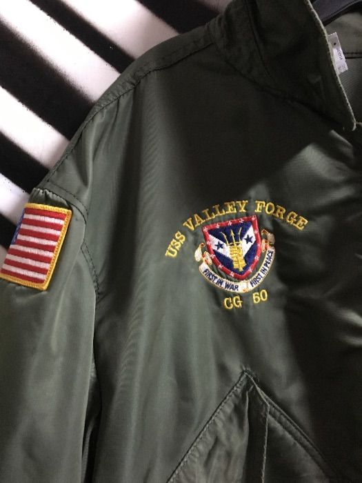 USS VALLEY FORGE ZIPUP BOMBER JACKET as-is 1