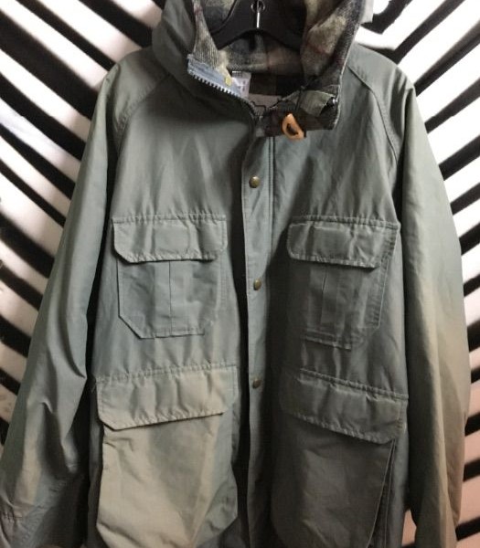 product details: WOOLRICH HOODED RAIN JACKET - FLANNEL LINED photo